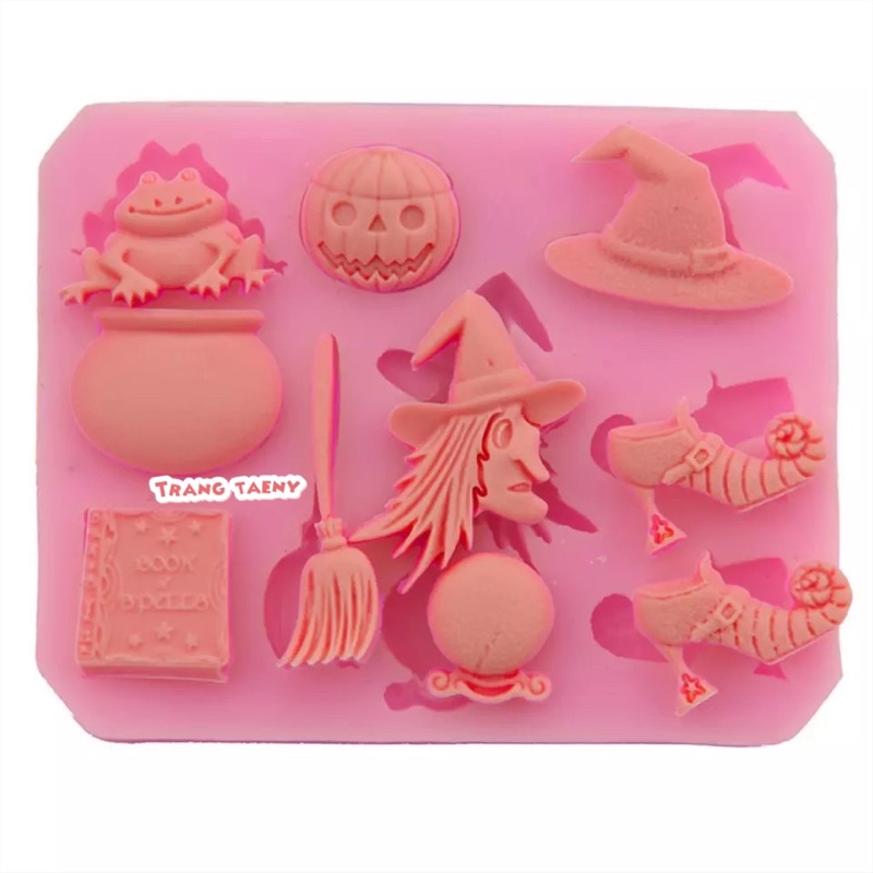 Tấm silicon Halloween 3D làm fondant, trang trí bánh trung thu hiện đại