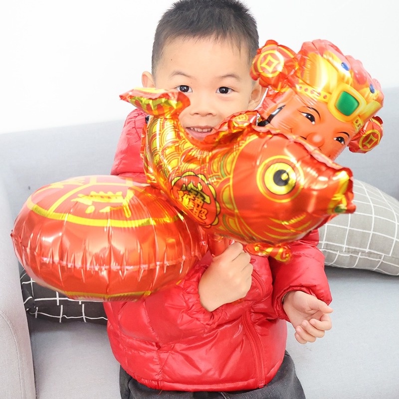 Bong bóng lá nhôm hình hổ trang trí năm mới sáng tạo