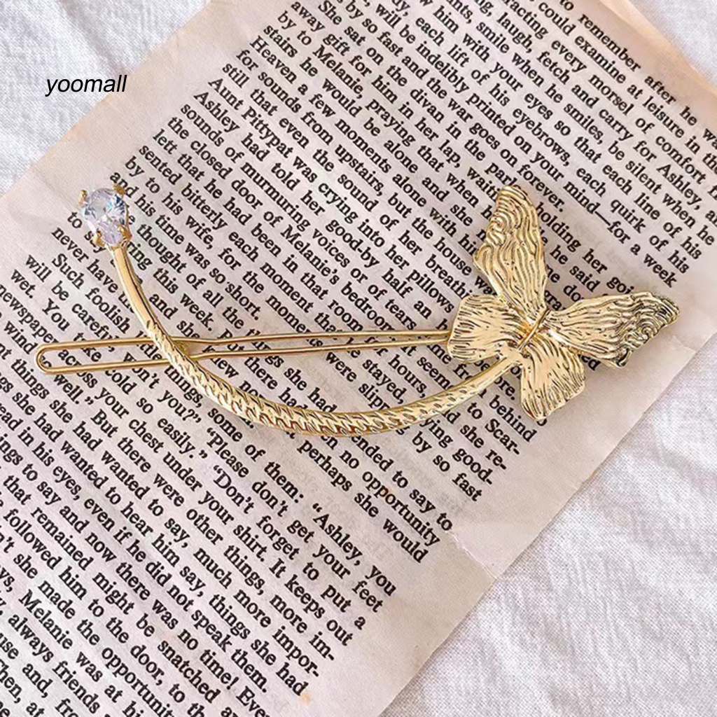 / Yo / Kẹp Tóc Hình Bướm Đính Đá Zircon Thanh Lịch Cho Nữ