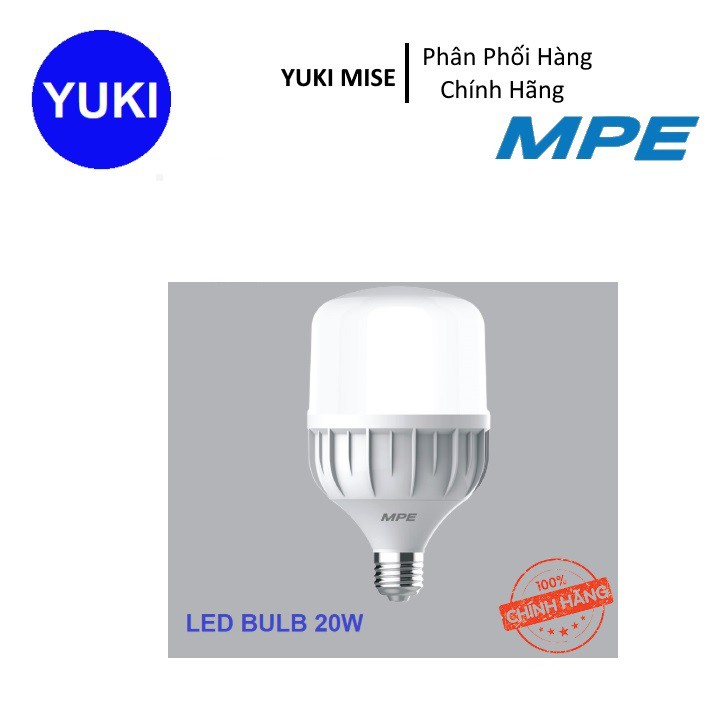Bóng LED Bulb MPE 20W/ 30W/ 40W/ 50W Hiệu Suất Ổn Định, Tuổi Thọ 30.000H, Thiết Kế Hiện Đại – Hàng Chính Hãng
