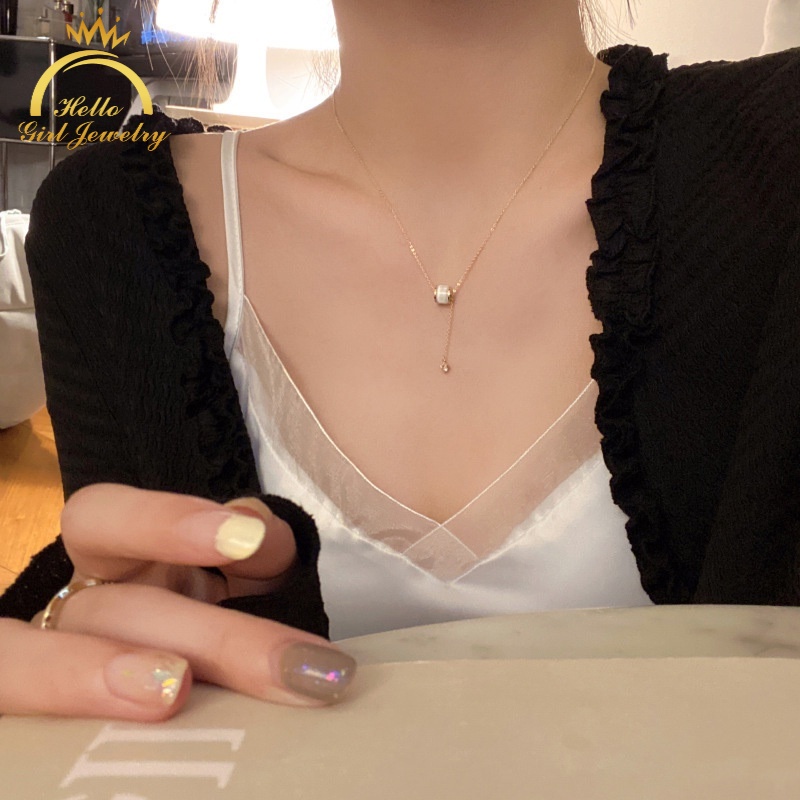 Dây Chuyền Hình Mèo Hello Kitty Đính Đá Sang Trọng Đơn Giản Cao Cấp Cho Nữ