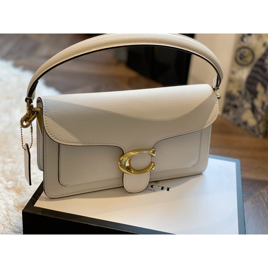 Coach baguette bag white handbag women's shoulder bag