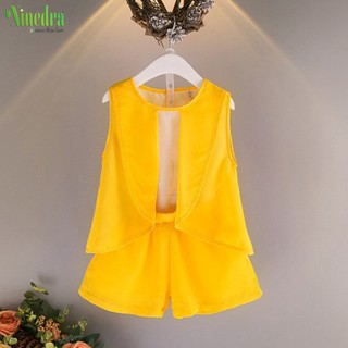 [NINEDRA - SALES] Đồ bộ bé gái vải voan mềm quần ống rộng xinh xắn size nhí cho bé từ 8-22kg