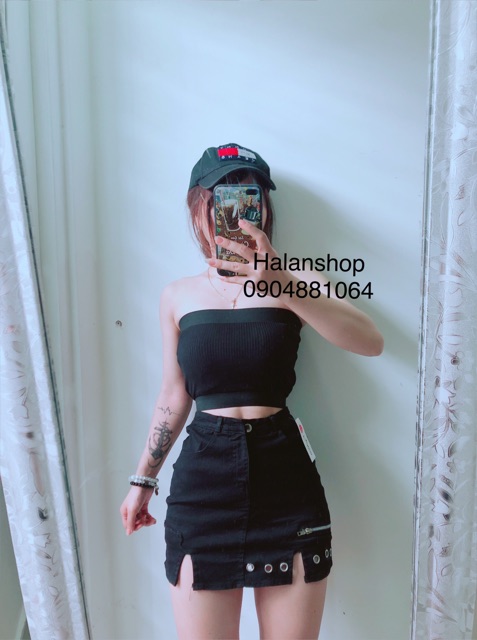 Chân váy kaki phối khoen cá tính | BigBuy360 - bigbuy360.vn