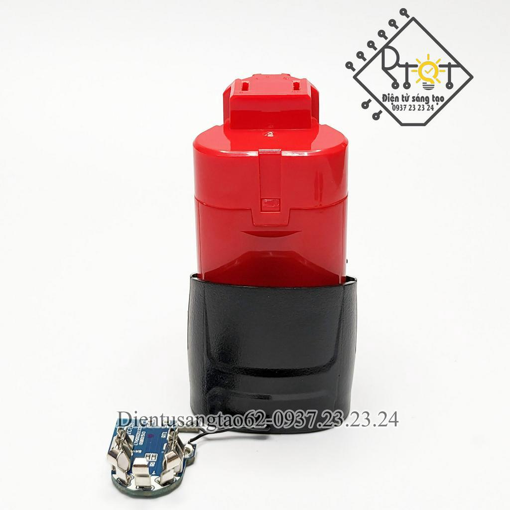 Vỏ mạch thay thế pin Milwaukee 3s 10.8V, mạch nhận sạc zin