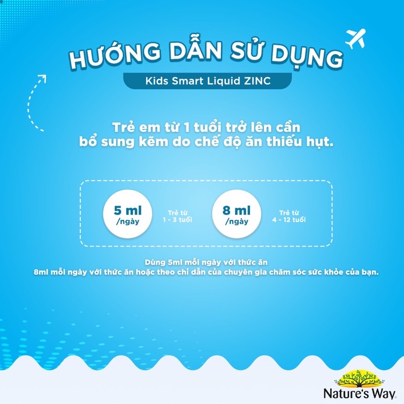Kẽm dạng nước Nature's Way Kids Smart Liquid Zinc tăng cường sức đề kháng