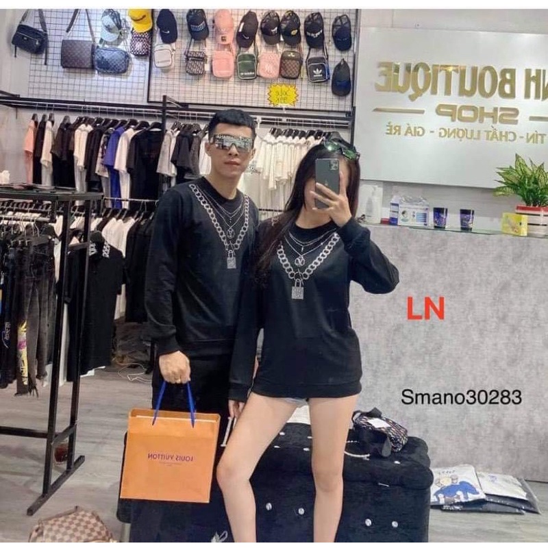 [ Mã 12FASHIONSALE1 giảm 10K đơn 50K ] Áo nỉ bo xích ánh gương LN12 | BigBuy360 - bigbuy360.vn