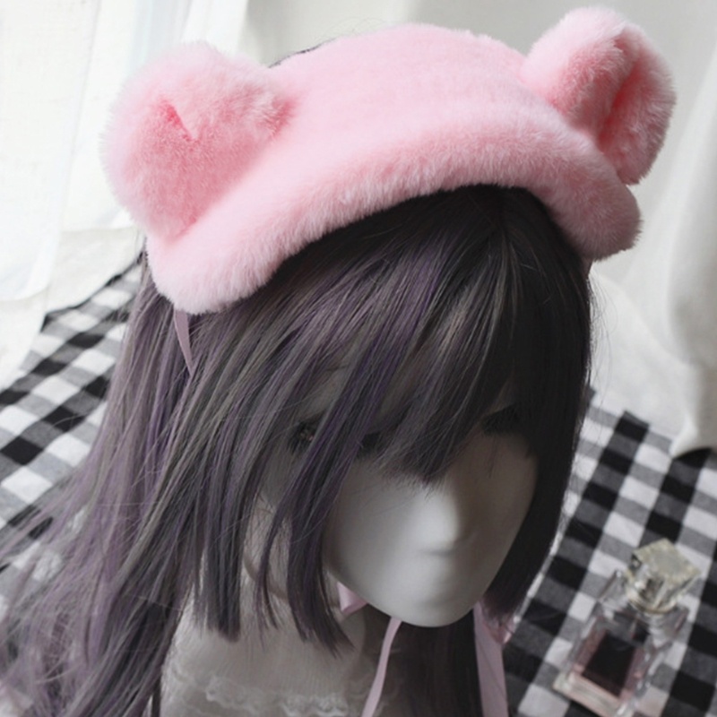 Băng Đô Tai Thú Bông Mềm Mại Hóa Trang Halloween Cho Nữ