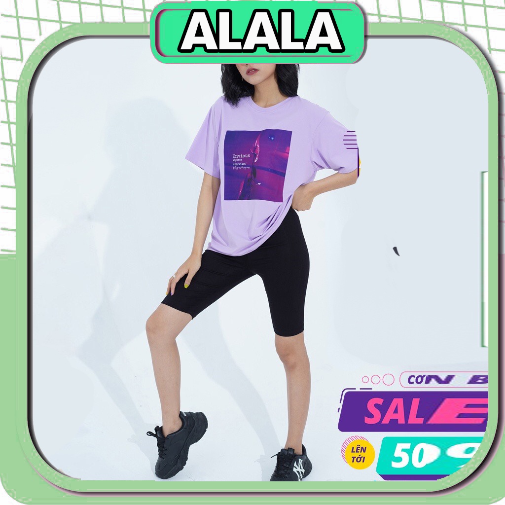Quần legging nữ ALALA lửng biker đùi ngố mặc nhà dáng ôm bó cao cấp lưng thun tập gym yoga bigsize