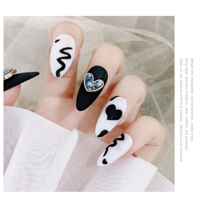 Charm trái tim gắn móng, trang trí nail