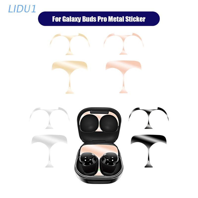 LIDU1  Colorful Protective Sticker Skin Metal Dust Guard Sticker Dust-proof Ultra-Thin Cover For Samsung-Galaxy Buds Pro