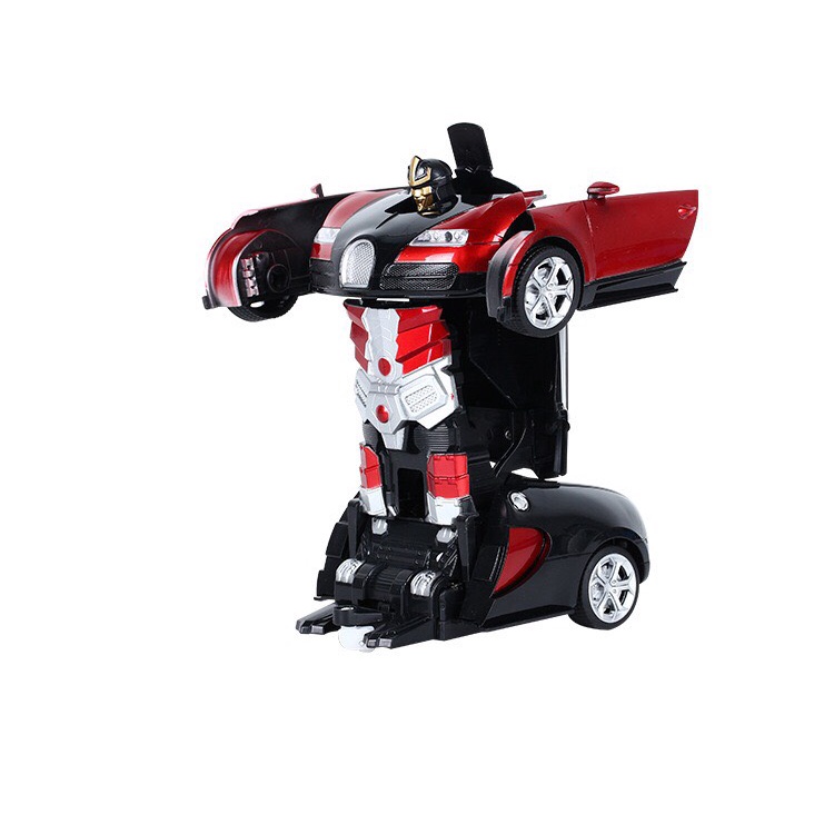 ô tô điều khiển từ xa - siêu xe biến hình 2 in 1 robot biến hình kèm 3 pin sạc cho xe phù hợp với bé từ 2 tuổi