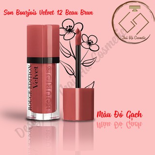 Son Bourjois Velvet 12 đỏ gạch (thái hà shop)