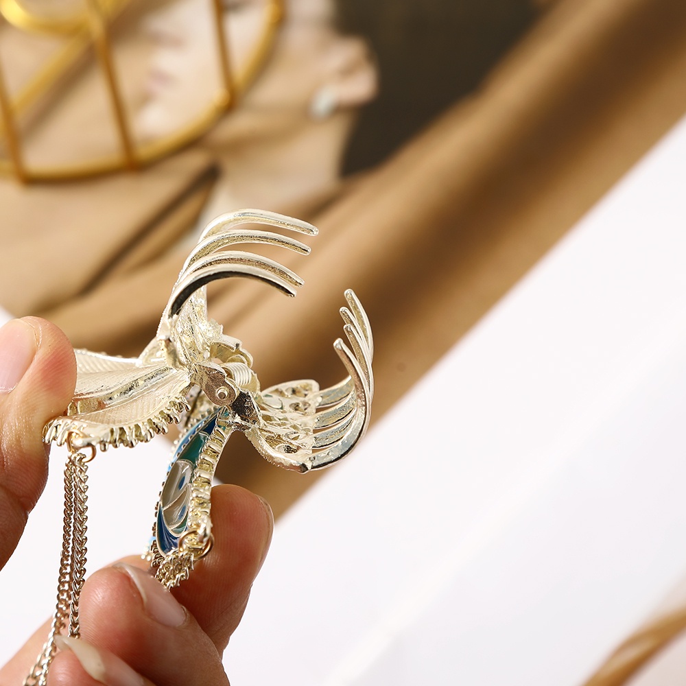 Kẹp tóc Haimeikang bằng kim loại hình bướm đính đá phong cách vintage