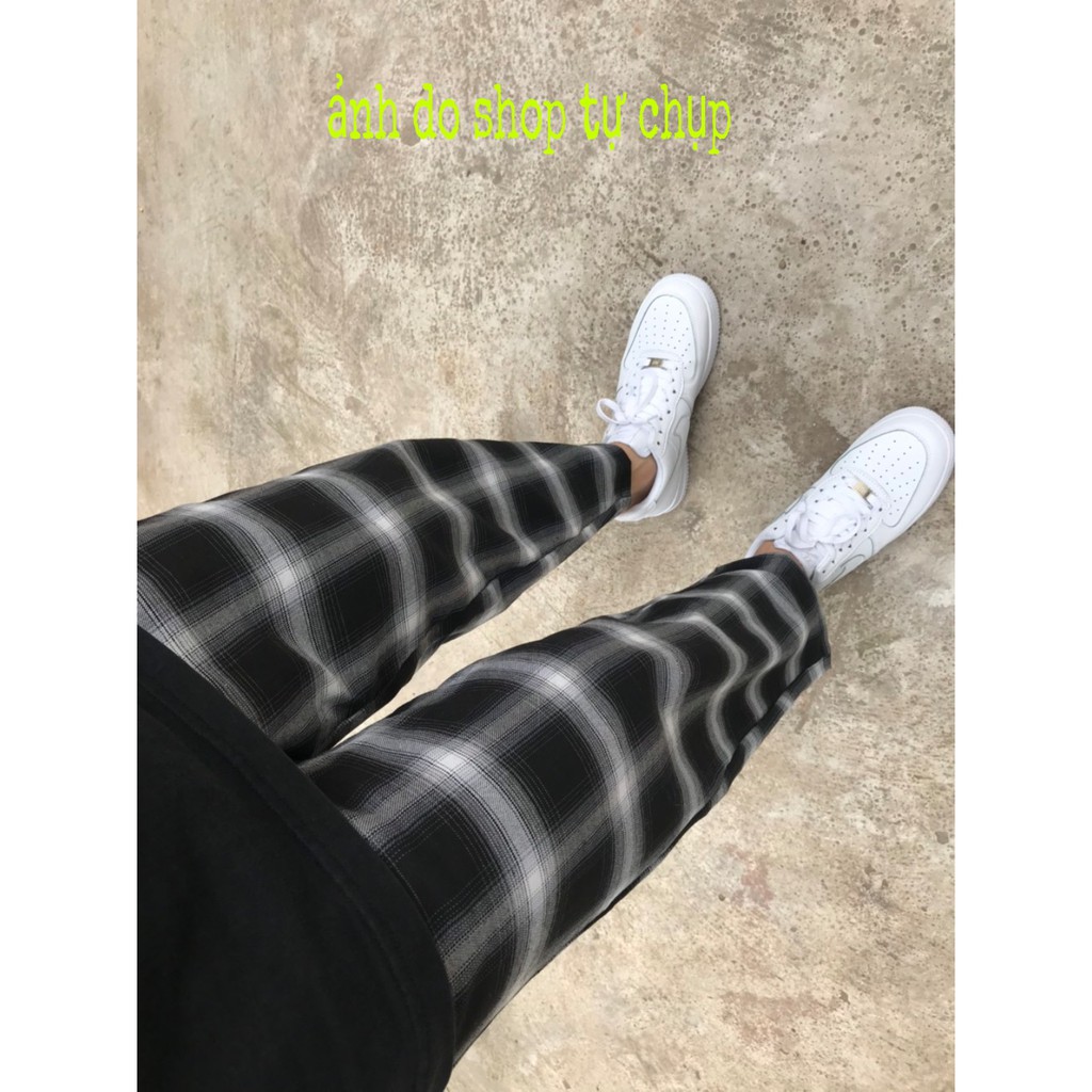 Quần Baggy Nam Nữ Kẻ Caro Unisex Vải PLAID Dáng Suông, Rộng - PD CLOTHES