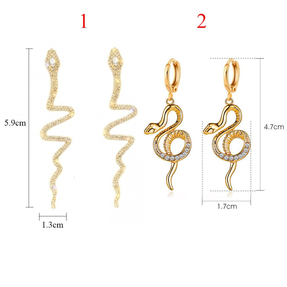 [Hàng giao ngay]Bông tai dáng dài hình rắn đính đá phối tua rua nhiều màu thời trang cho nữ