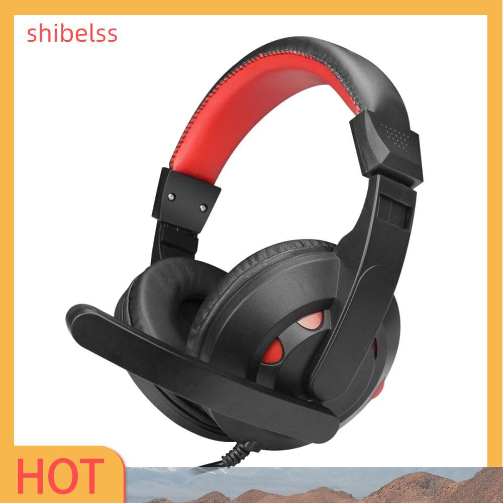 （ʚshibelss）A65 3.5mm Wired Headset Stereo Deep Bass Microphone Music Gaming Headphone