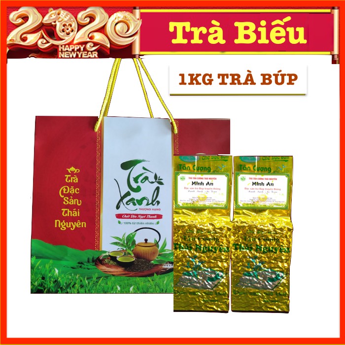 Chè Thái Nguyên Tân Cương 1kg kèm túi giấy biếu tặng loại 1 cao cấp - thơm ngon xanh sạch đẹp giá xưởng