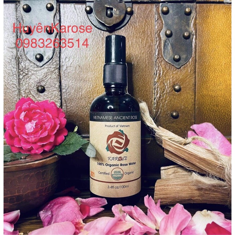 Karose nước hoa hồng tự nhiên date mới (100% tự nhiên , sáng da , thu nhỏ lỗ chân lông , dưỡng da khỏe đẹp  )