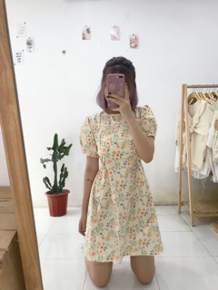 Váy hoa nhí nơ eo V432