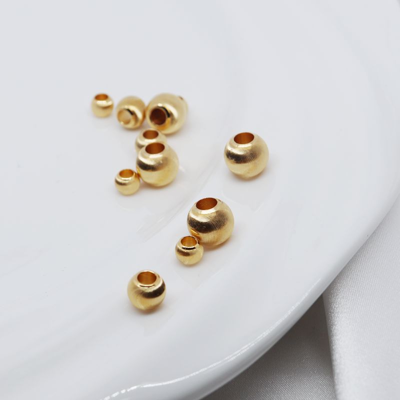 Chuỗi Hạt Tròn Bằng Đồng Mạ Vàng diy Dùng Làm Trang Sức