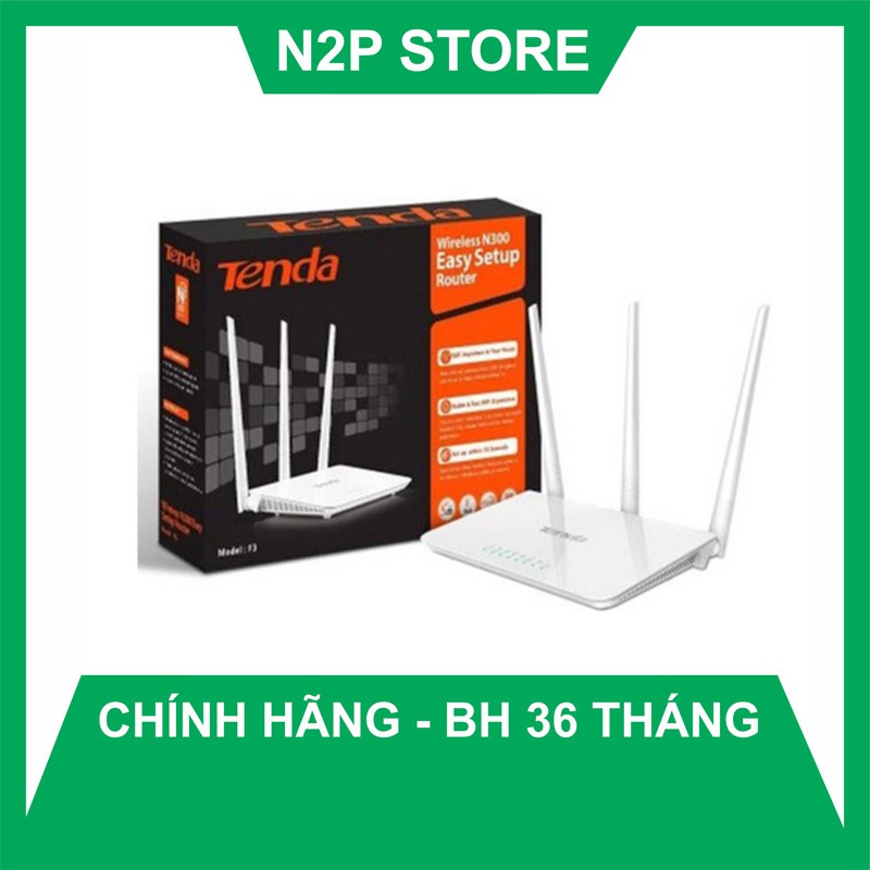 Bộ phát WiFi Tenda F3 3 Anten tem Microsun (Hãng phân phối chính thức)