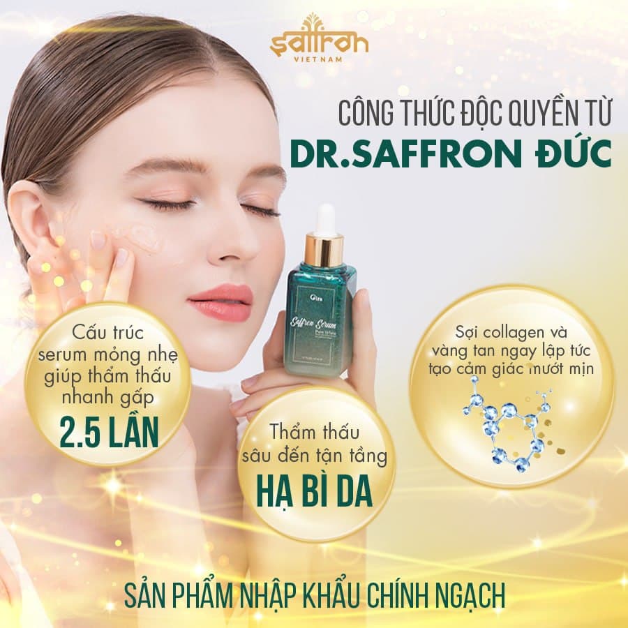 Serum Saffron dưỡng da trắng mịn thương hiệu Dr.Saffron lọ 50ML