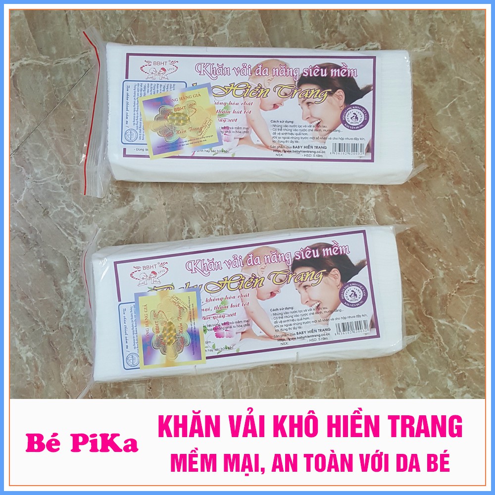 6 Gói khăn vải khô Hiền Trang siêu mềm an toàn với da bé 170g x 6 gói