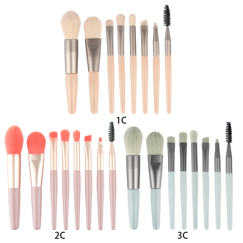 [Hàng mới về] Set 8 cọ trang điểm thiết kế mini nhỏ gọn tiện lợi