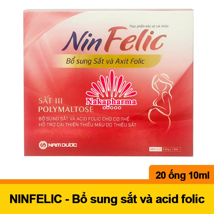 ✅ Viên uống NinFelic - Bổ sung sắt và acid folic, ngừa thiếu máu do thiếu sắt | Nin Felic