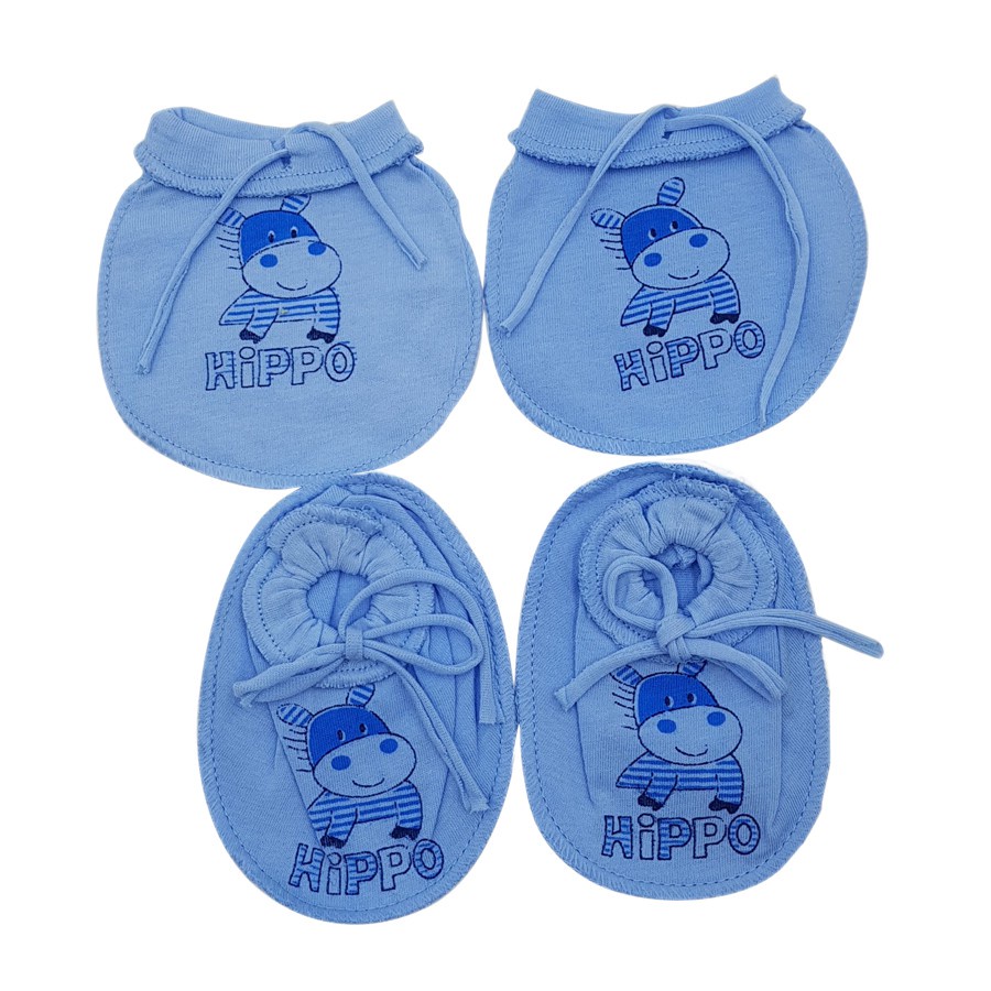 Set bao tay kèm bao chân buộc dây Thái Hà Thịnh, cotton mềm cho bé