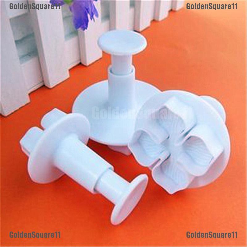 Set 3 Khuôn Nhấn Tạo Hình Hoa Trang Trí Bánh DIY