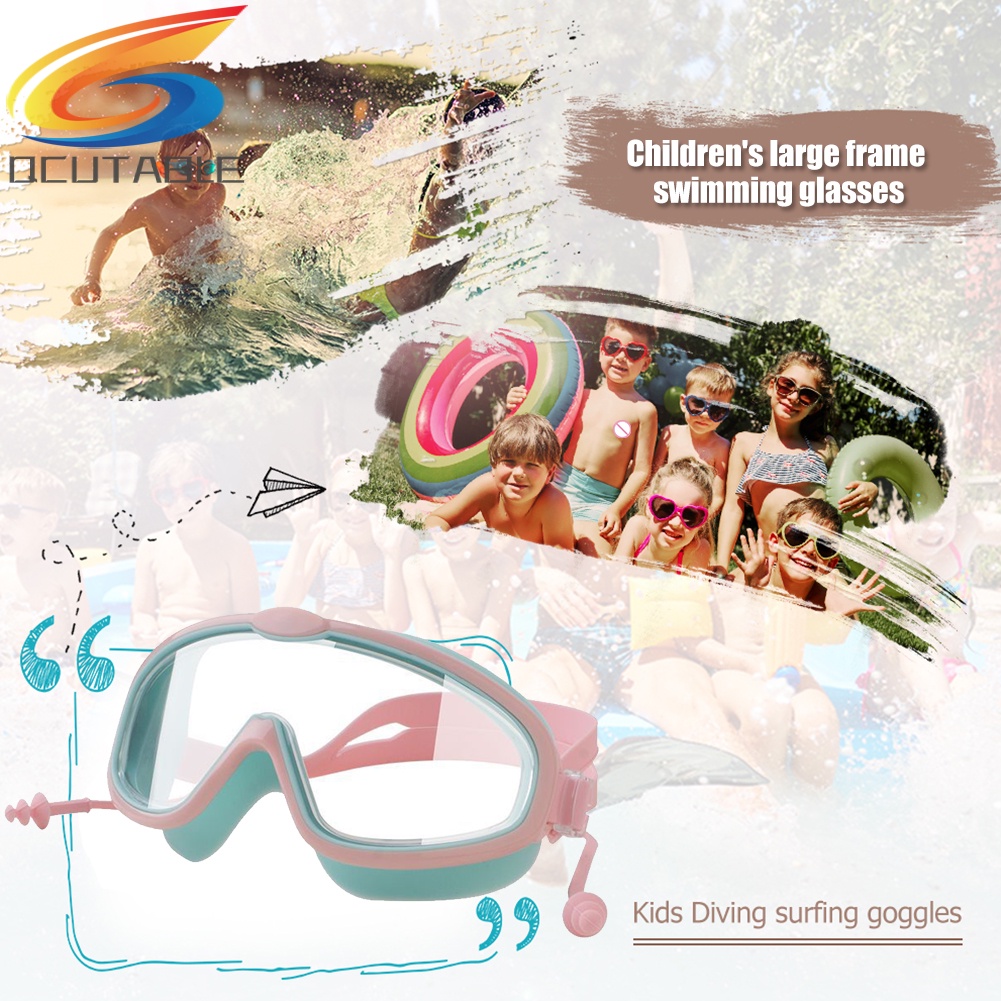 Kính bơi có nút bịt tai chống sương mù tiện lợi cho bé