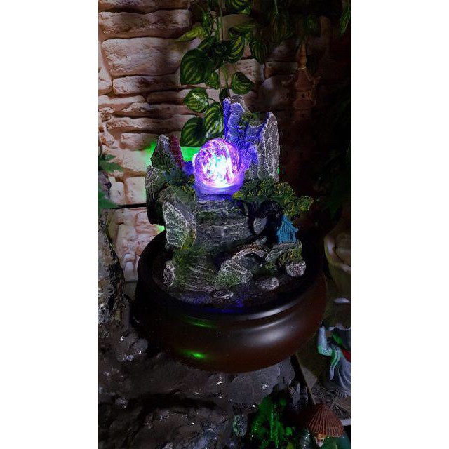 [BẢO HÀNH 1 ĐỔI 1] Thác nước phong thuỷ tiểu cảnh kèm điện đèn led máy bơm siêu đẹp