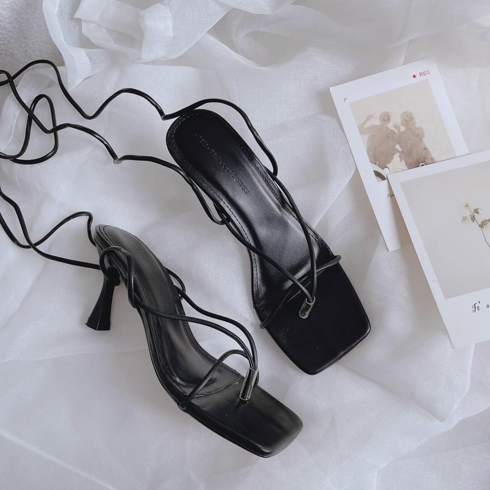 [RẺ VÔ ĐỊCH] GIÀY SANDAL CAO GÓT QUAI KẸP NGÓN GÓT NHỌN 7P DÂY DÀI DA MỀM