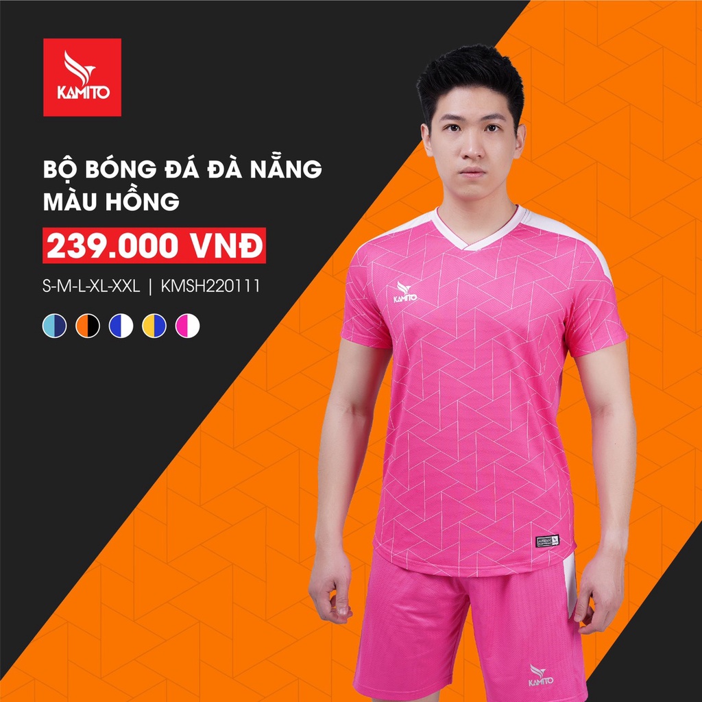 Bộ Quần Áo Đá Bóng Nam, Áo Bóng Đá Không Logo Kamito Đà Nẵng Màu Sắc Tươi Sáng, Kiểu Dáng Năng Động Thể Thao