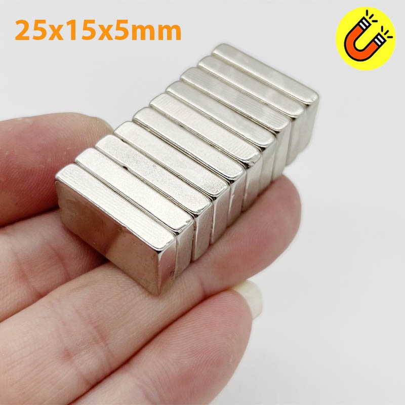 Nam châm chữ nhật 25x15x5mm loại nam châm đất hiếm N35