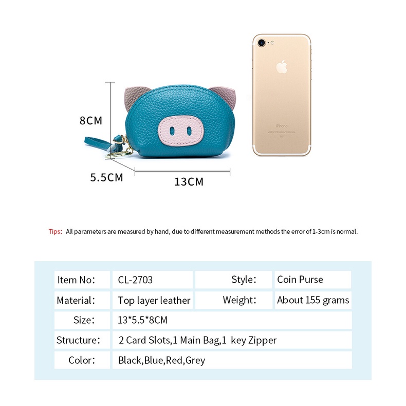 Ví Da Mini Đựng Tiền Xu Họa Tiết Hoạt Hình Dễ Thương Cho Nữ