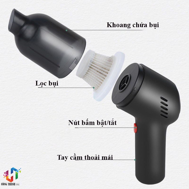 MÁY HÚT BỤI CẦM TAY MINI -  BH 12 THÁNG, SẢN PHẨM CHÍNH HÃNG