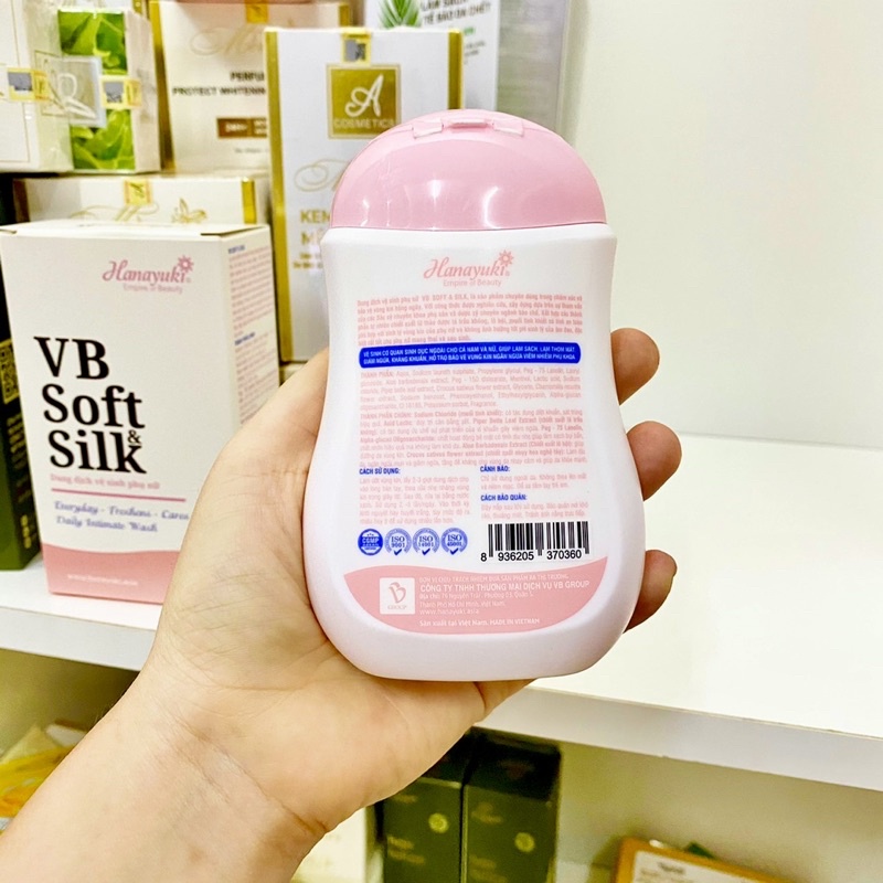 Dung Dịch Vệ Sinh VB SOFT SILK HANAYUKI Chai Hồng Mẫu Mới Gel Vệ Sinh Đoàn Di Băng Nước Vệ Sinh Nam Nữ Cân Bằng Độ Ẩm