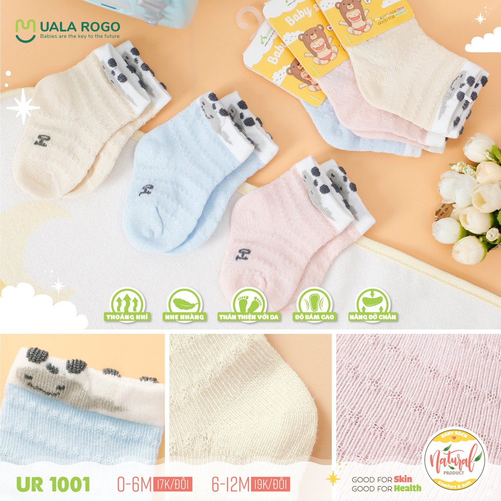 [Mã SKAMCLU7 giảm 10% cho đơn từ 0Đ] TẤT LƯỚI NATURE size 0-12m UALAROGO