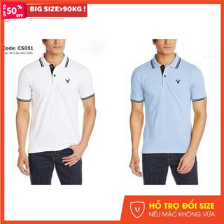 Áo thun nam big size✅freeship 50k✅áo thun nam big size cổ bẻ xuất khẩu
