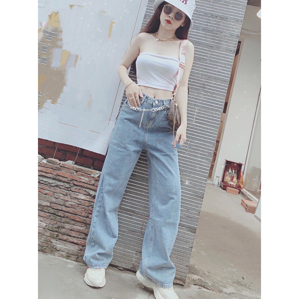Quần jean baggy suông ống rộng loang màu BIG SIZE phom rộng to dài cực đẹp 3248