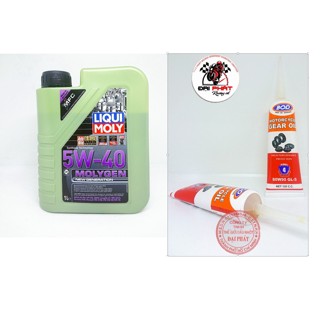 Compo dầu nhớt nhập khẩu khẩu liqui molygen 5w40 1l,nhớt hộp số BOD 80w90 gl5 120ml
