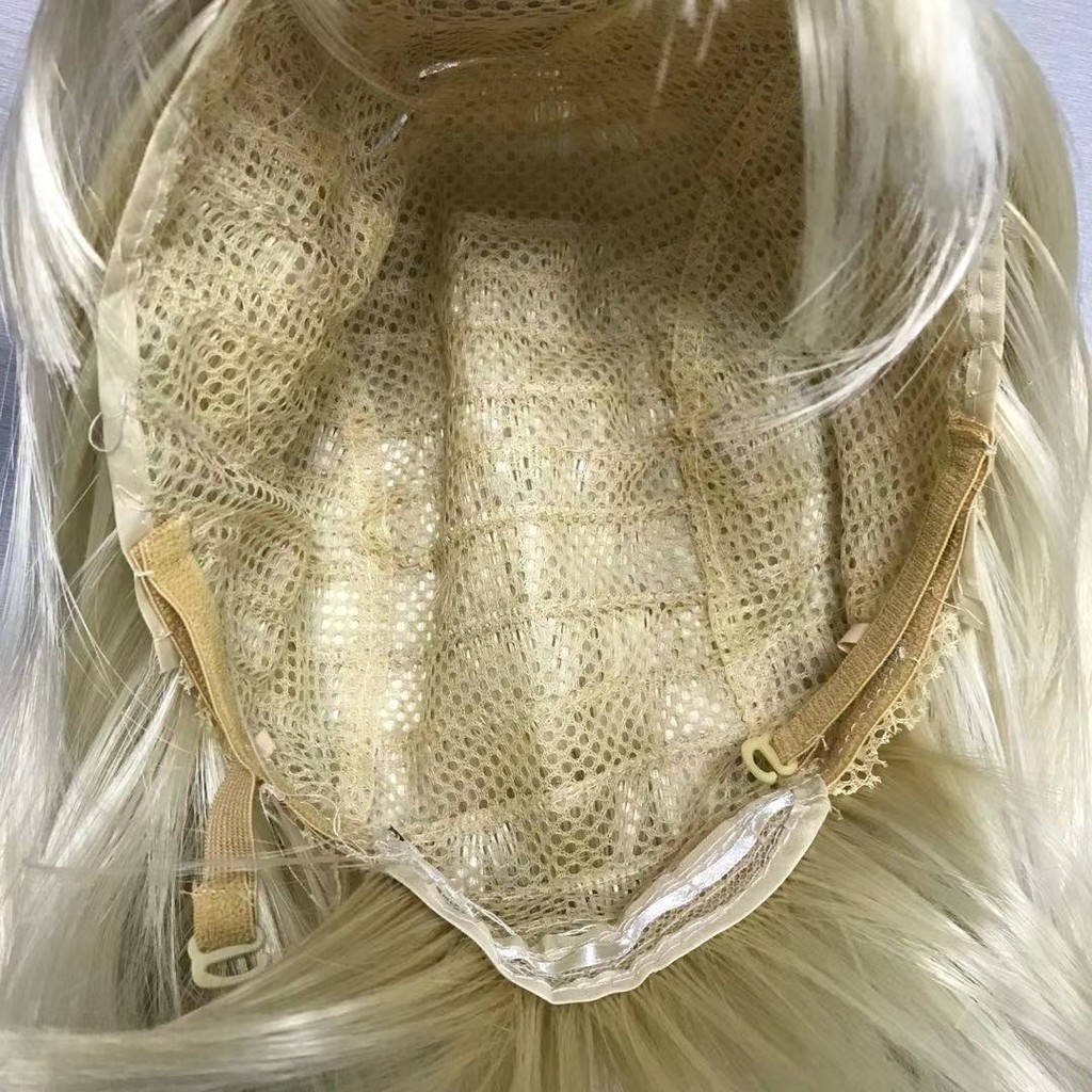 BOBO Bộ Tóc Giả Ngắn Mái Ngang Nhuộm Vàng Thời Trang Cho Nữ