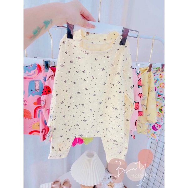 SIZE 14-20kg: Bộ cotton cổ 3 phân bé gái cho ngày thu se lạnh - BCC3PT