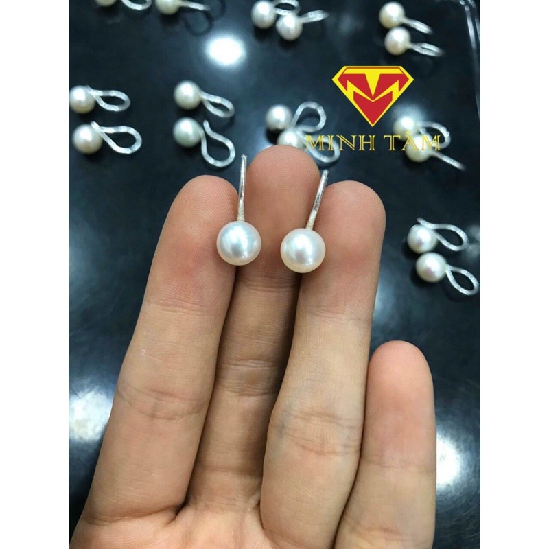 Bông tai bạc Ngọc Tr.ai nuôi tự nhiên✨Bông tai Trai nuôi tự nhiên bạc cao cấp