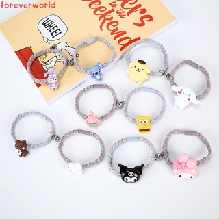Set 2 Vòng Tay Dây Bện Mặt Hình Hoạt Hình Dễ Thương Cho Cặp Đôi