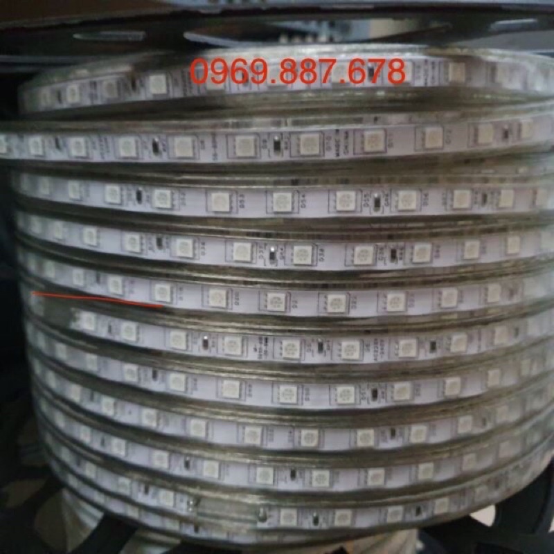 Dây led đổi màu, đèn led dây trag trí kín nước 220v khiển sáng ic sáng và remote