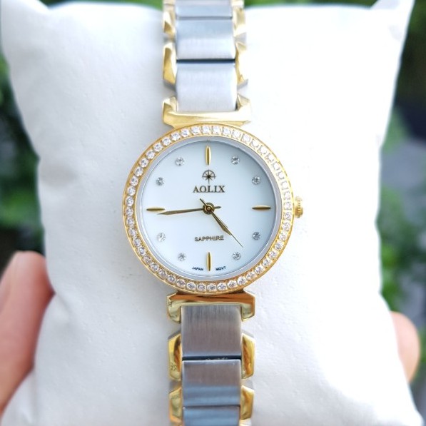 Đồng hồ Nữ AOLIX Chính hãng, mầu trắng,  cao cấp, sang trọng, kính Sapphire, Full hộp, thẻ bảo hành
